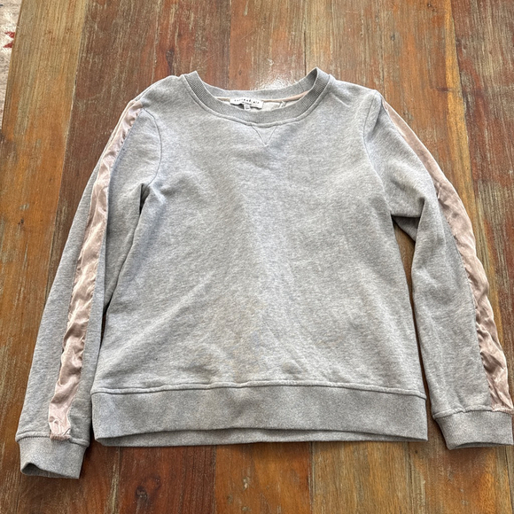 Current Air Tops - Current Air Gray Sweatshirt Pink Lace Up Back Small